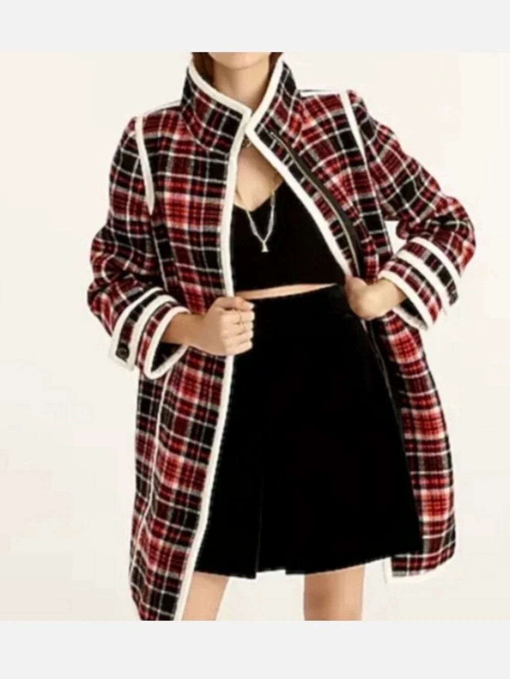 JCREW COLLECTION CAR COAT IN WINTER PLAID ITALIAN STADIUM COAT